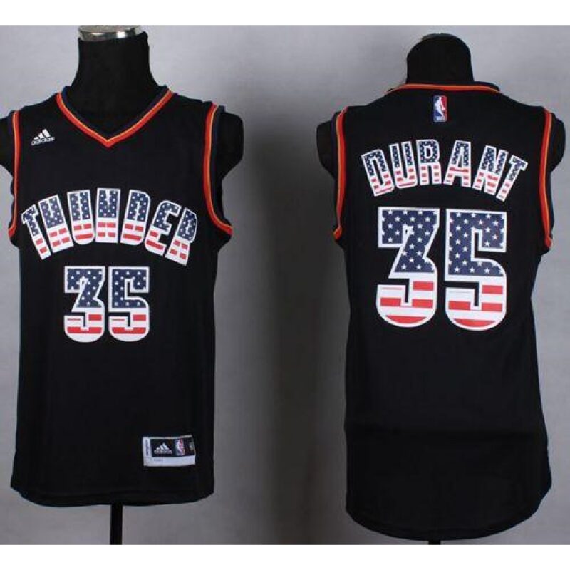 68642f79d147c_1 Thunder #35 Kevin Durant Black USA Flag Fashion Stitched NBA Jersey
