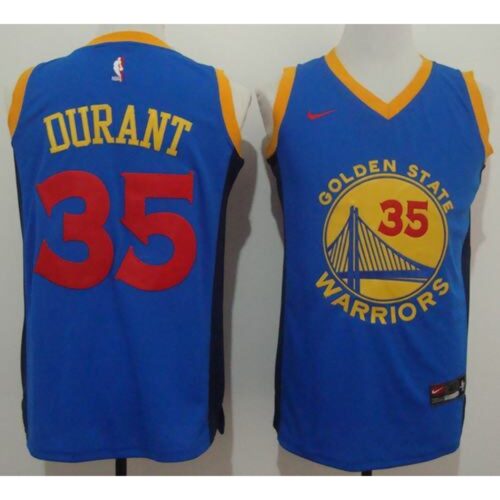 68642fcd2072d_1 Warriors #35 Kevin Durant Blue Red No. Fashion Stitched NBA Jersey