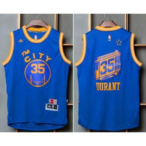 68642fde0d510_1 Warriors #35 Kevin Durant Blue Throwback The City Stitched NBA Jersey
