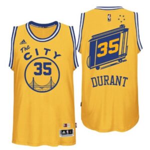 68642fe17e95e_1 Warriors #35 Kevin Durant Gold Throwback The City Stitched NBA Jersey
