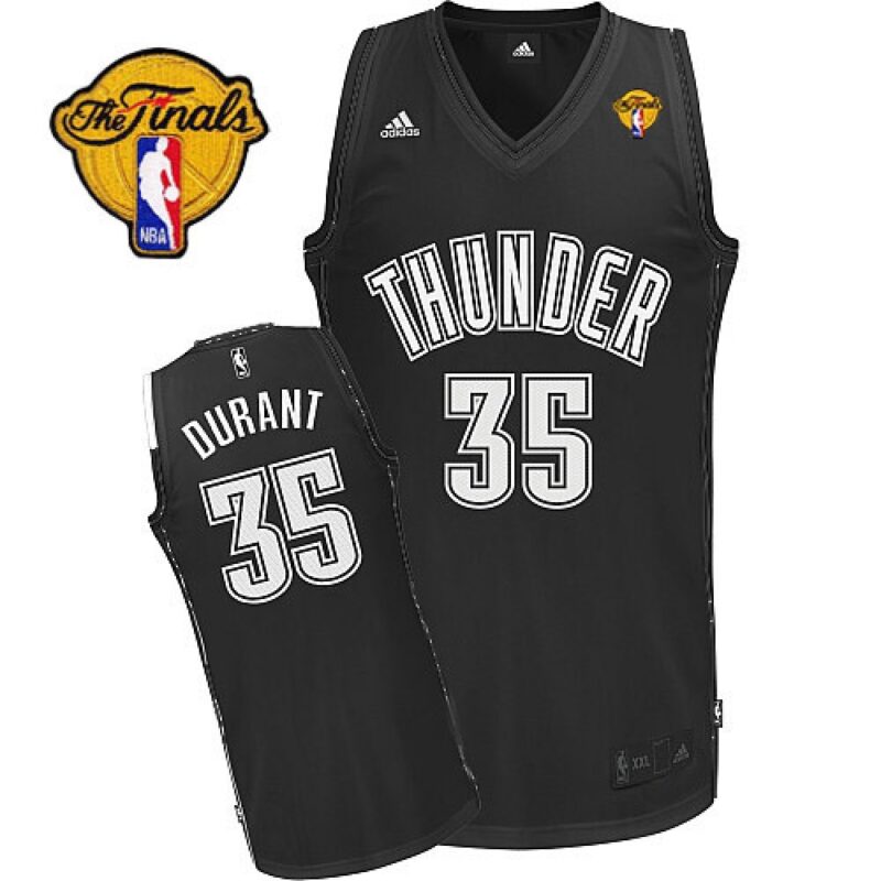 68643049658f2_1 Thunder #35 Kevin Durant Black/White Finals Patch Stitched NBA Jersey