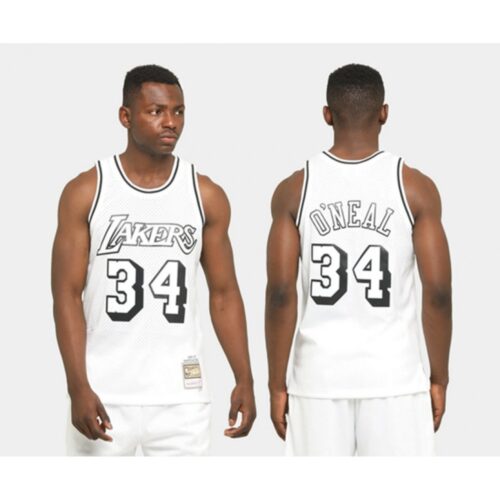 6864306435e4a_1 Men's Los Angeles Lakers #34 Shaquille O'Neal White Stitched NBA Jersey