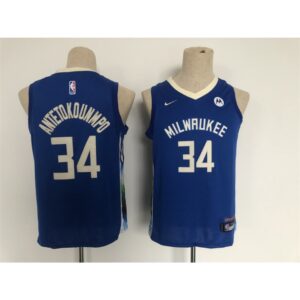 686430b6245e3_1 Youth Milwaukee Bucks #34 Giannis Antetokounmpo Blue 2022/23 City Edition Stitched Basketball Jersey