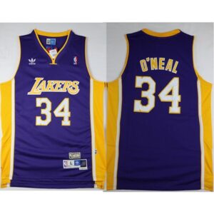 6864310772642_1 Lakers #34 Shaquille O'Neal Purple Throwback Stitched Jersey