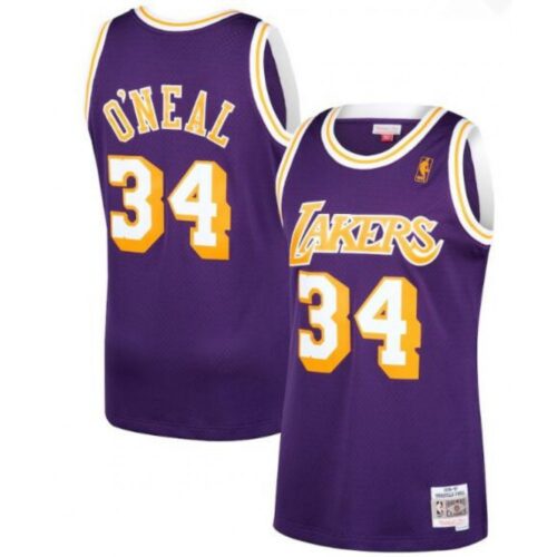 68643111986b0_1 Men's Los Angeles Lakers #34 Shaquille O'Neal Purple Throwback Stitched Jersey