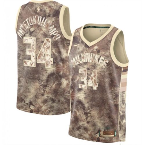 6864317fdb7c0_1 Men's Milwaukee Bucks #34 Giannis Antetokounmpo Brown Stitched Jersey
