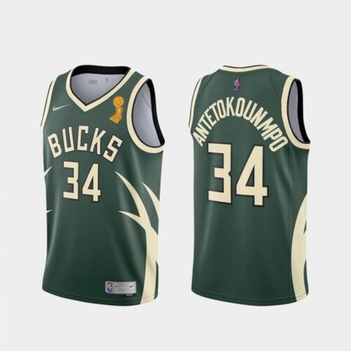 6864319864051_1 Men's Milwaukee Bucks #34 Giannis Antetokounmpo 2021 Green Finals Champions Stitched Basketball Jersey