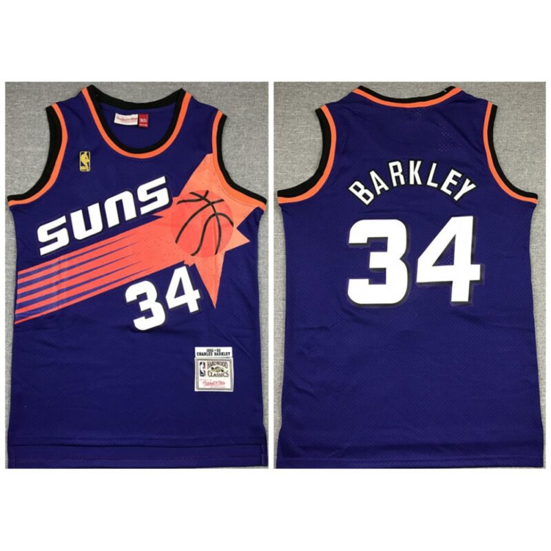 686431a728f81_1 Men's Phoenix Suns #34 Charles Barkley Purple 1992-93 Throwback Stitched Jersey