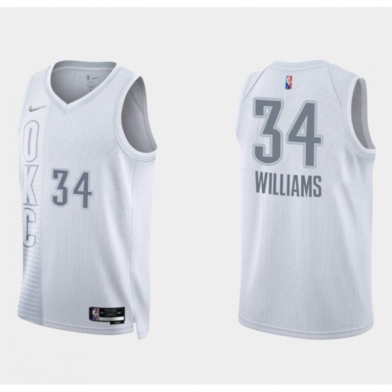 686431eb4bf82_1 Men's Oklahoma City Thunder #34 Kenrich Williams 2021/22 City Edition White 75th Anniversary Stitched Basketball Jersey