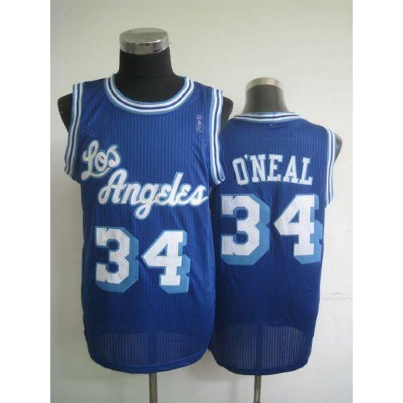 686431f91b4b3_1 Lakers #34 Shaquille O'Neal Blue Throwback Stitched NBA Jersey