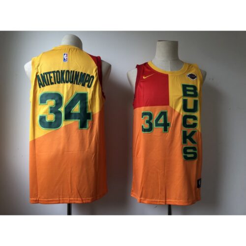 68643246f061e_1 Men's Milwaukee Bucks #34 Giannis Antetokounmpo Yellow 2018/19 City Edition Swingman Stitched NBA Jersey
