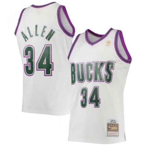 686432702a748_1 Men's Milwaukee Bucks #34 Ray Allen White 1996-97 Swingman Stitched Jersey