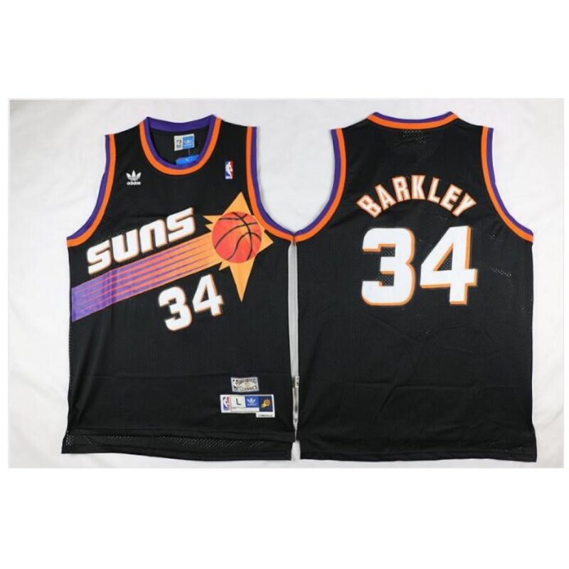 6864327a808f2_1 Men's Phoenix Suns #34 Charles Barkley Black Throwback Stitched Jersey