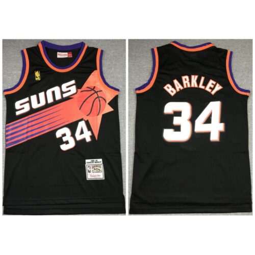 686432818afe9_1 Men's Phoenix Suns #34 Charles Barkley Black 1992-93 Throwback Stitched Jersey