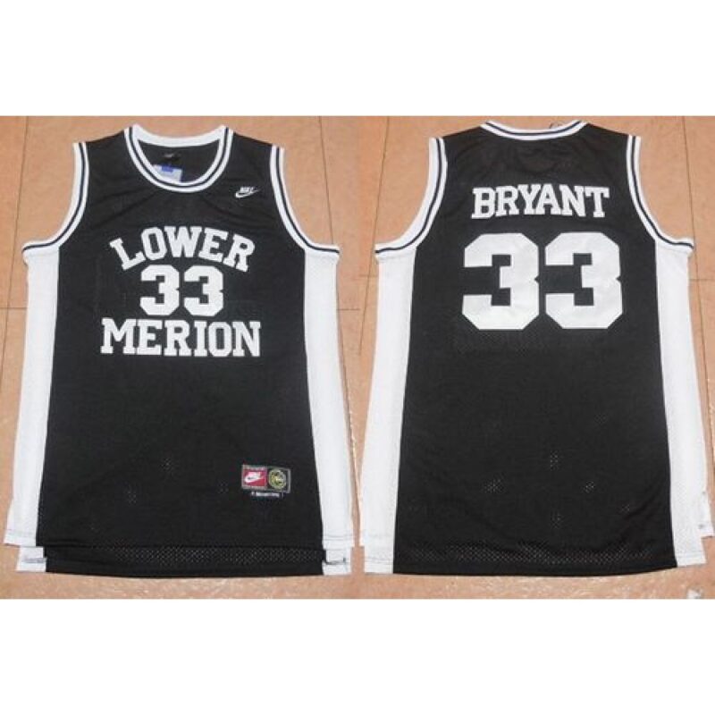 686432d088dc6_1 Lakers #33 Kobe Bryant Black Lower Merion High School Stitched NBA Jersey