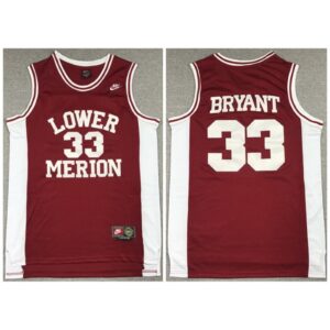 686432da5f540_1 Men's Los Angeles Lakers #33 Kobe Bryant Red Lower Merion High School Stitched Jersey