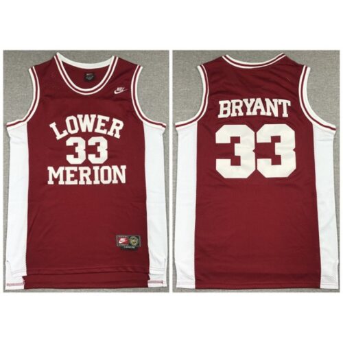 686432da5f540_1 Men's Los Angeles Lakers #33 Kobe Bryant Red Lower Merion High School Stitched Jersey