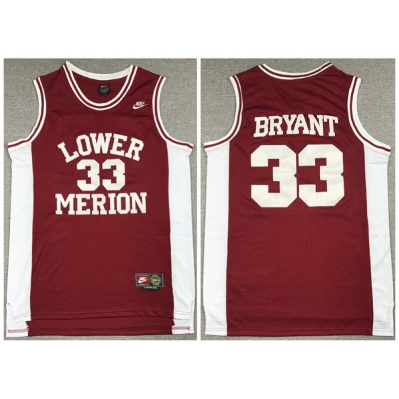 686432da5f540_1 Men's Los Angeles Lakers #33 Kobe Bryant Red Lower Merion High School Stitched Jersey