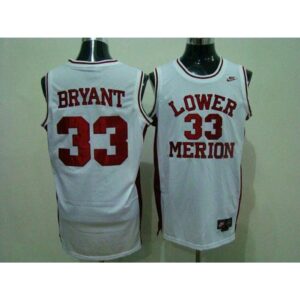 686432dda44d0_1 Lakers #33 Kobe Bryant White Lower Merion High School Stitched NBA Jersey