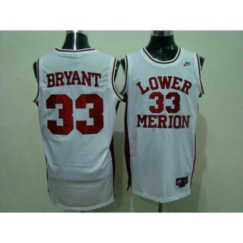 686432dda44d0_1 Lakers #33 Kobe Bryant White Lower Merion High School Stitched NBA Jersey