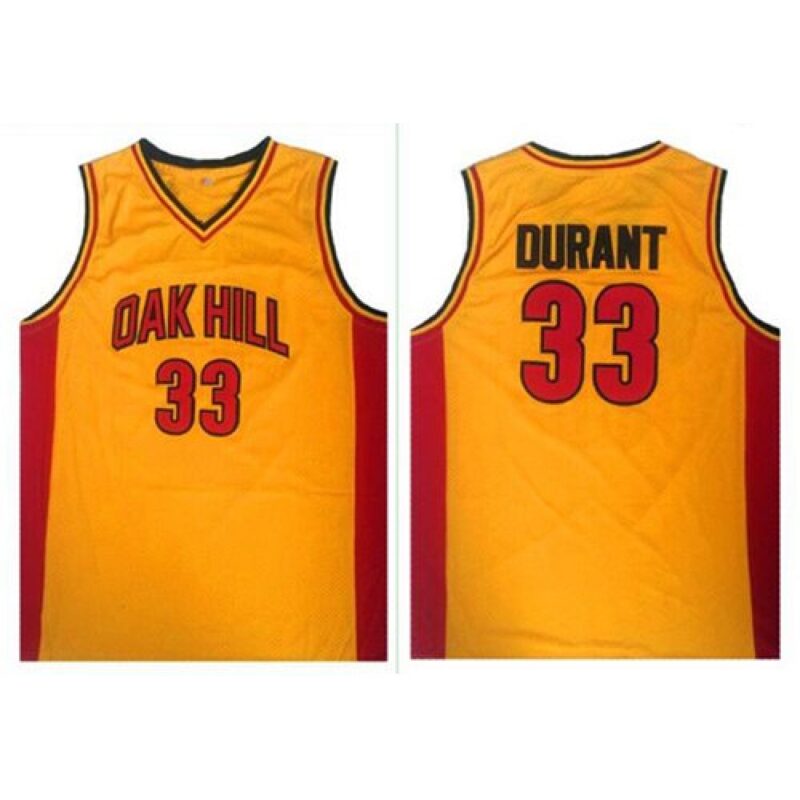 686432e102150_1 Warriors #33 Kevin Durant Gold Oak Hill Academy High School Stitched NBA Jersey