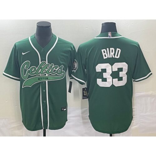 686432f515b8e_1 Men's Boston Celtics #33 Larry Bird Green Stitched Baseball Jersey