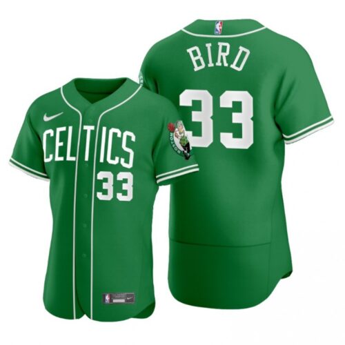 686432fba2323_1 Men's Boston Celtics #33 Larry Bird 2020 Green NBA X MLB Crossover Edition Stitched Jersey