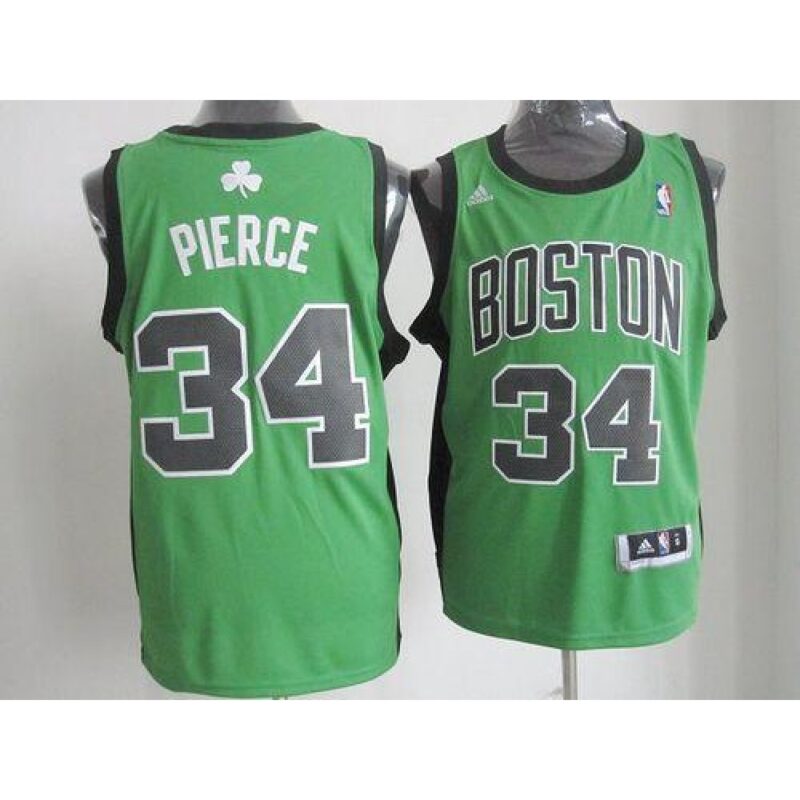68643307d1f5e_1 Celtics #34 Paul Pierce Green(Black No.) Alternate Revolution 30 Stitched NBA Jersey