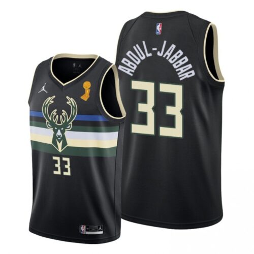 6864330e6ab18_1 Men's Milwaukee Bucks #33 Kareem Abdul-Jabbar 2021 Black Finals Champions Stitched Basketball Jersey