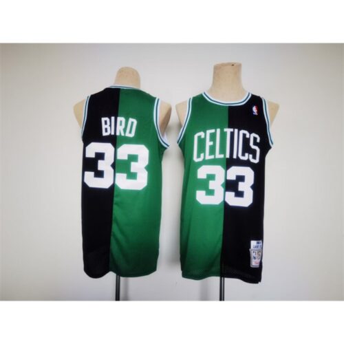 68643387dc488_1 Men's Boston Celtics #33 Larry Bird Green/Black Split Throwback Stitched Jersey