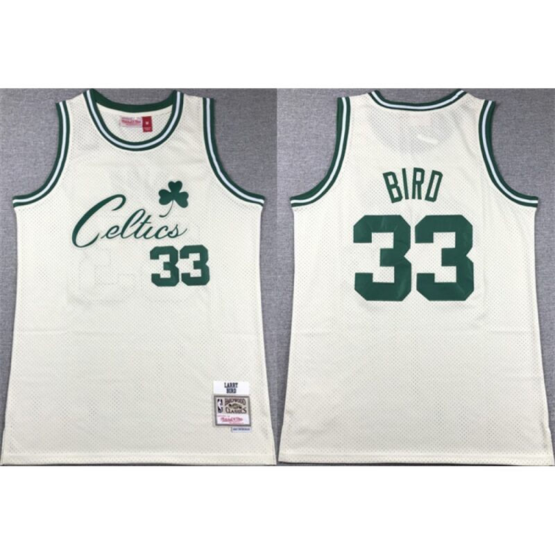 6864339c34417_1 Men's Boston Celtics #33 Larry Bird White Throwback Stitched Jersey