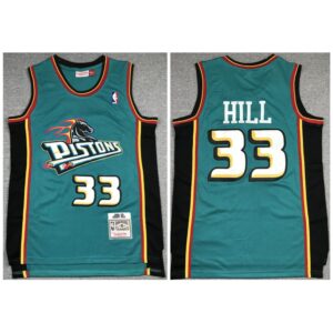 686433c8d5e2d_1 Men's Detroit Pistons #33 Grant Hill 1998-99 Green Throwback Stitched Jersey