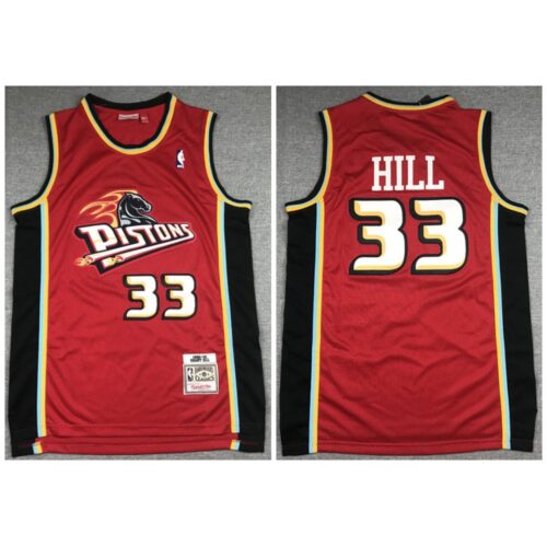 686433d303433_1 Men's Detroit Pistons #33 Grant Hill 1998-99 Red Throwback Stitched Jersey