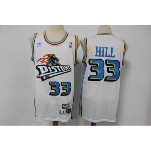 686433d646cc4_1 Men's Detroit Pistons #33 Grant Hill White Throwback Swingman Stitched Jersey