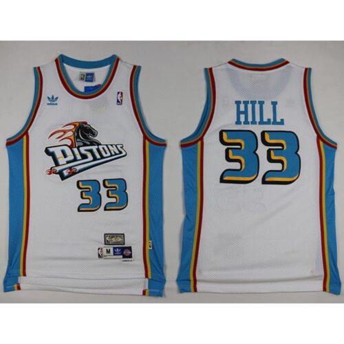 686433dd44a91_1 Pistons #33 Grant Hill White Throwback Stitched NBA Jersey