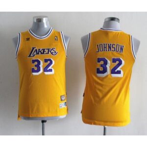 6864341d8373f_1 Lakers #32 Magic Johnson Yellow Throwback Stitched Youth NBA Jersey