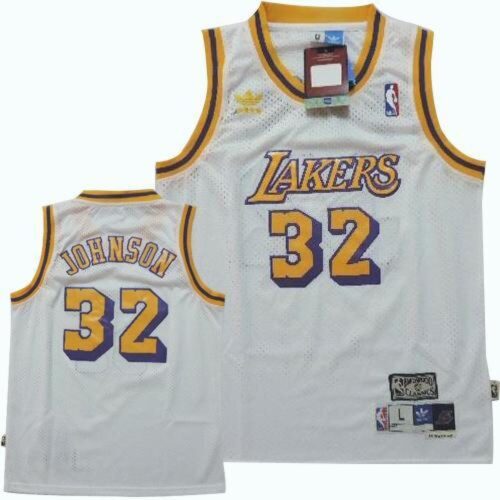 6864342020f09_1 Lakers #32 Magic Johnson White Throwback Stitched Youth NBA Jersey