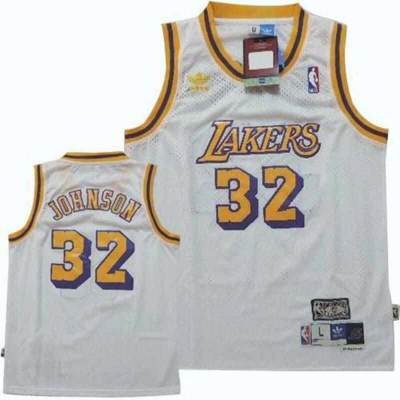 6864342020f09_1 Lakers #32 Magic Johnson White Throwback Stitched Youth NBA Jersey