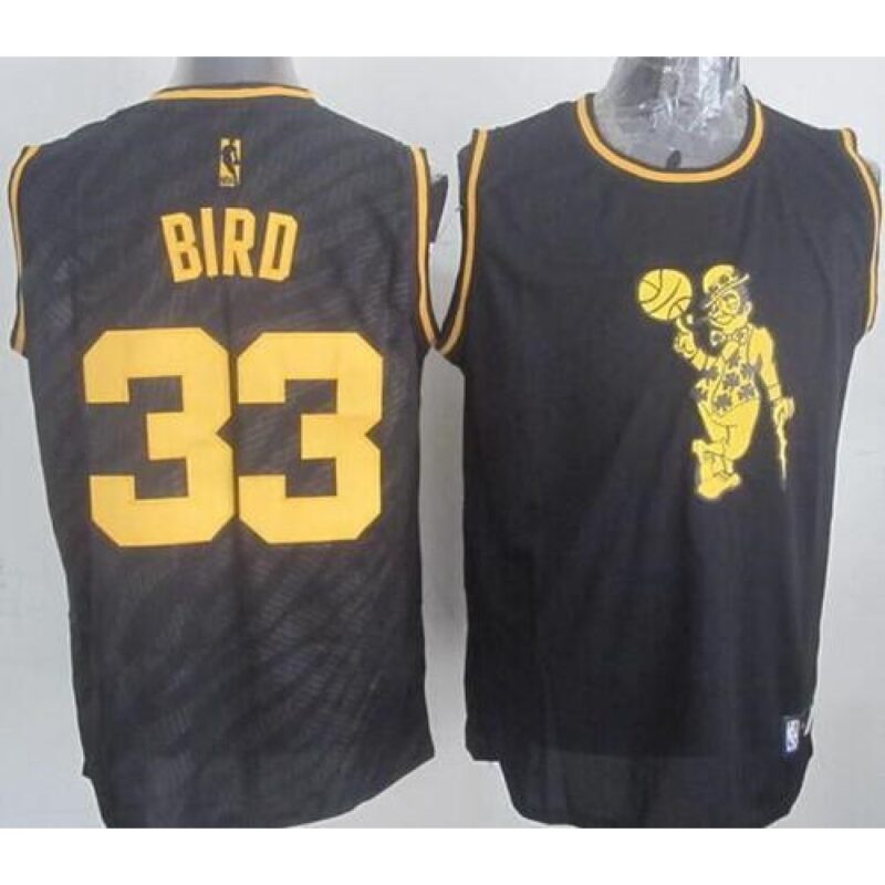 6864344b0e5b6_1 Celtics #33 Larry Bird Black Precious Metals Fashion Stitched NBA Jersey