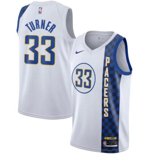 68643458b21a1_1 Men's Indiana Pacers #33 Myles Turner White City Edition Swingman Stitched Jersey