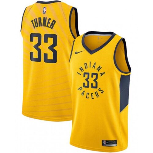 6864345c04001_1 Men's Indiana Pacers #33 Myles Turner Yellow Statement Edition Swingman Stitched Jersey