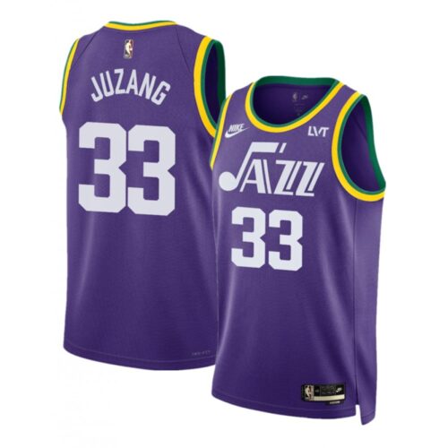 686434660f6c7_1 Men's Utah Jazz #33 Johnny Juzang Purple 2023 Classic Edition Stitched Basketball Jersey