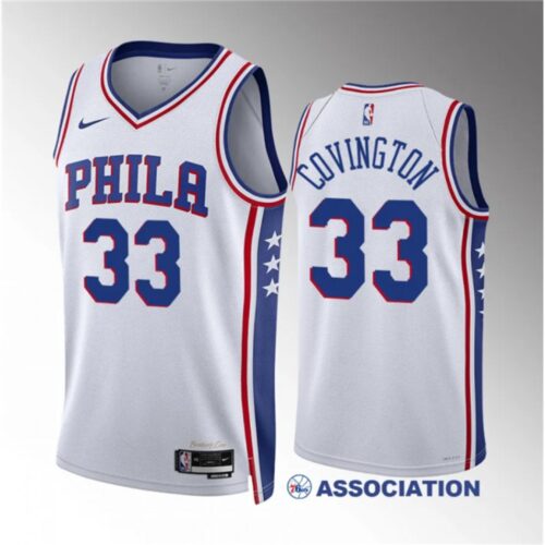686434697dc93_1 Men's Philadelphia 76ers #33 Robert Covington White Association Edition Stitched Jersey