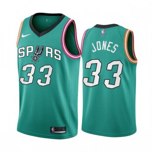 68643489c4fea_1 Men's San Antonio Spurs #33 Tre Jones 2022/23 Teal City Edition Stitched Jersey
