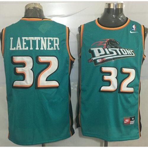 6864350f55c9a_1 Pistons #32 Christian Laettner Green Throwback Stitched NBA Jersey