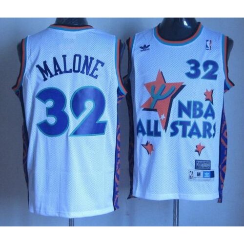 6864351d04e4f_1 Jazz #32 Karl Malone White 1995 All Star Throwback Stitched NBA Jersey