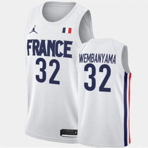 68643537df23a_1 Men's #32 Victor Wembanyama White FR Stitched Basketball Jersey