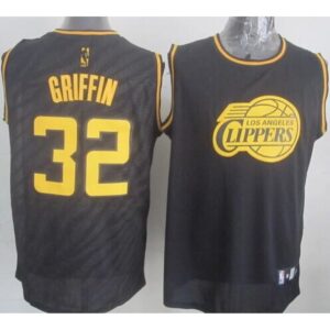 6864355636e5f_1 Clippers #32 Blake Griffin Black Precious Metals Fashion Stitched NBA Jersey