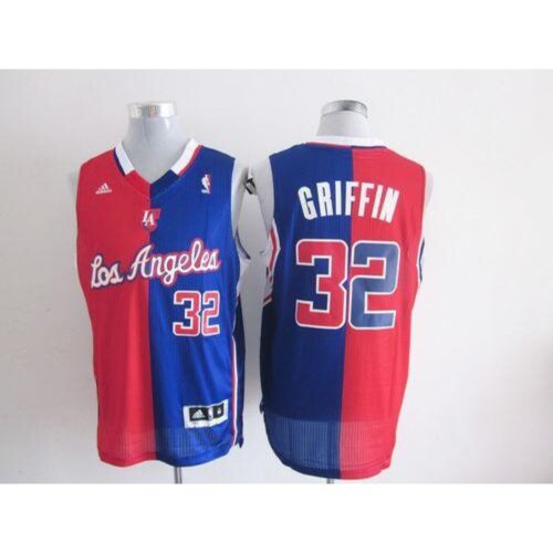 68643559b1396_1 Clippers #32 Blake Griffin Red/Blue Split Fashion Stitched NBA Jersey