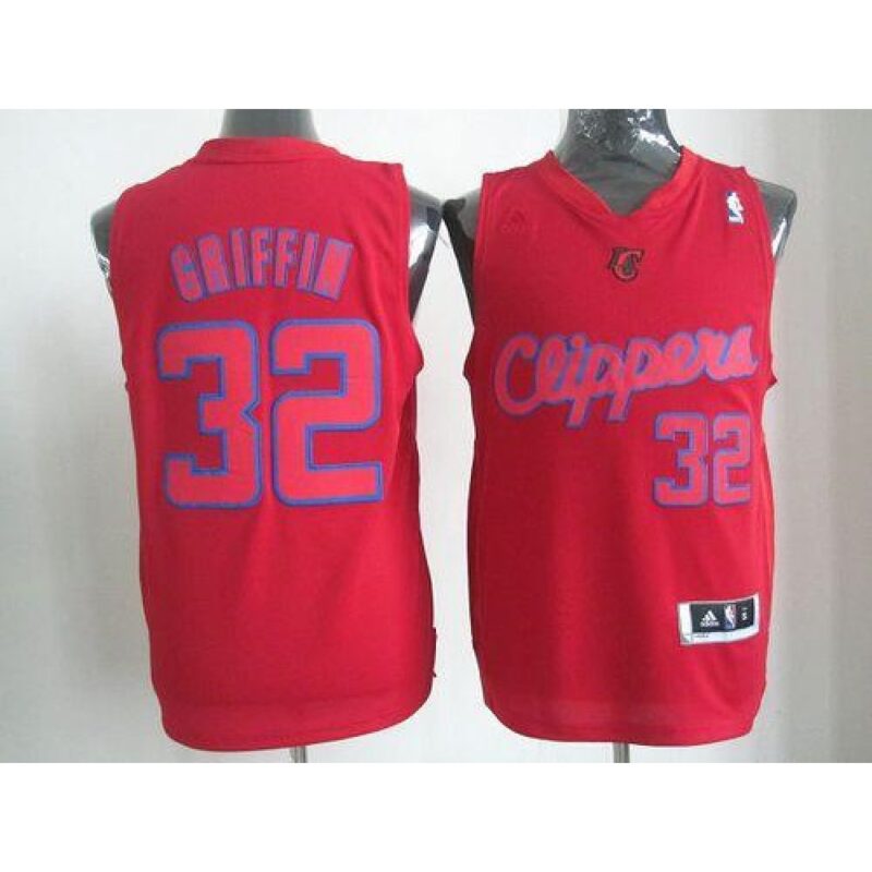 6864356452846_1 Clippers #32 Blake Griffin Red Big Color Fashion Stitched NBA Jersey